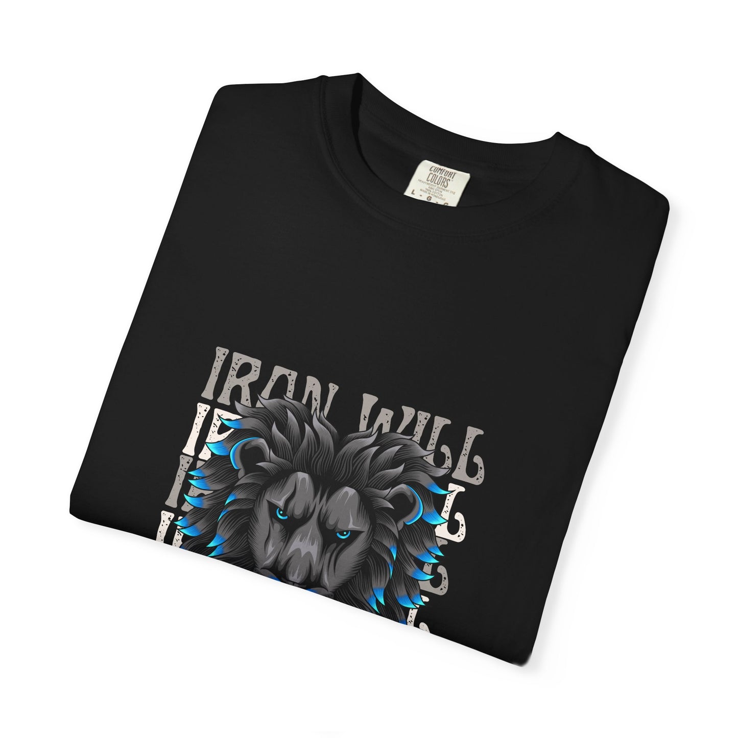 Iron Will Lion T-Shirt – Premium Garment-Dyed Unisex Tee for Strength & Style