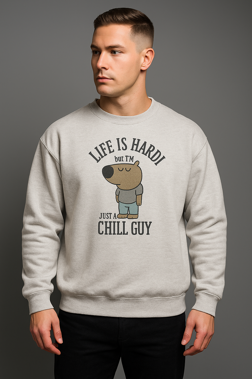 Chill Guy Meme Crewneck – Cozy Streetwear Sweatshirt for Everyday Vibes